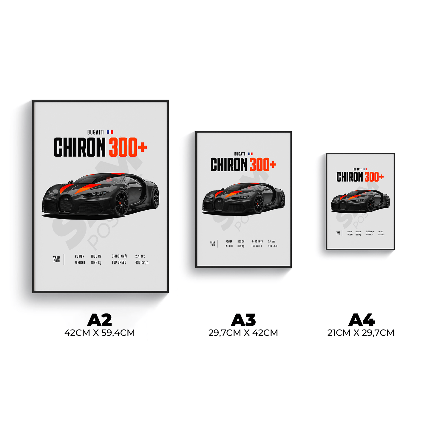 Bugatti Chiron 300+ Poster