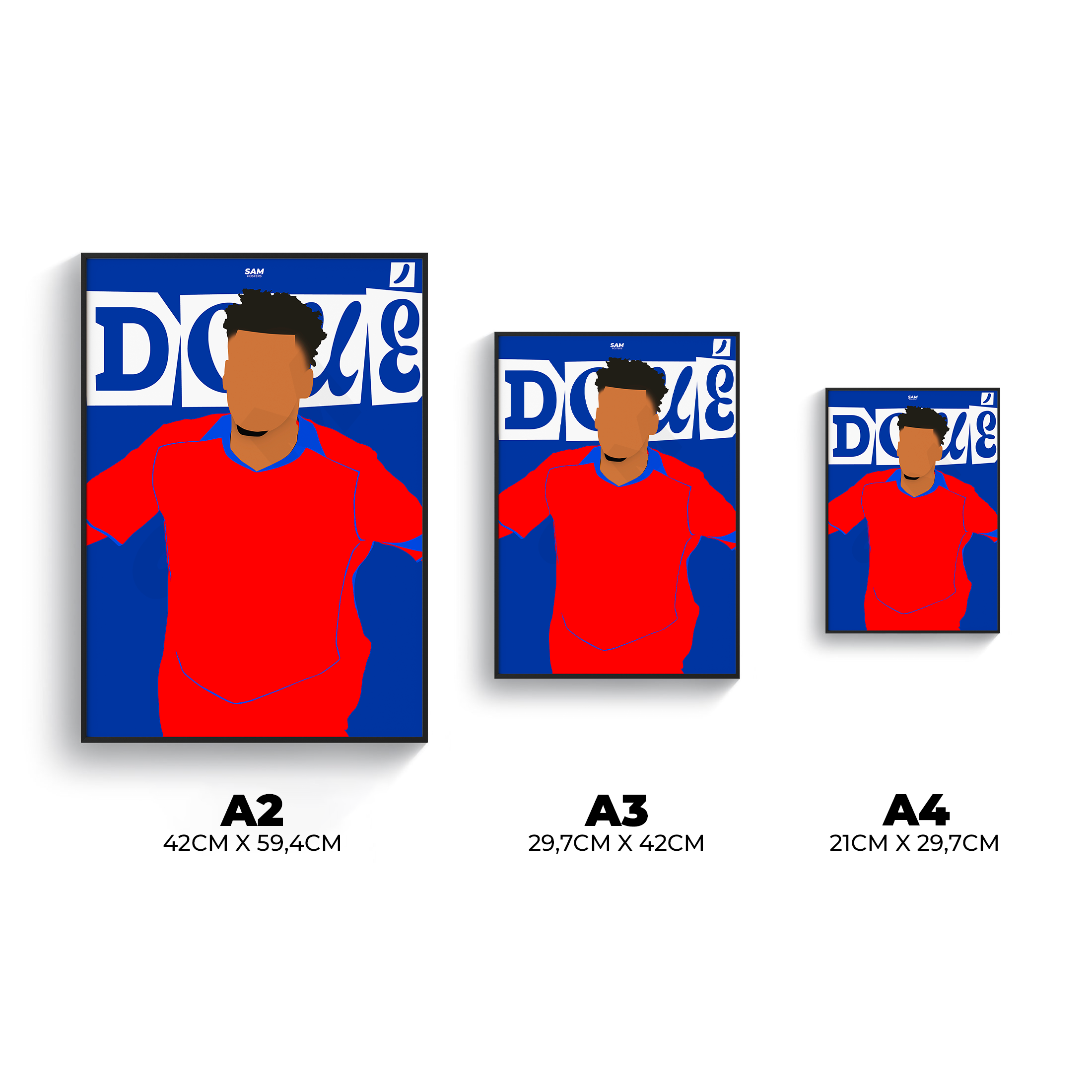 Poster Sur Toile PSG "Désiré Doué" - 30x45 Cm - Décoration Chambre, Bureau - Personnalisable - 6