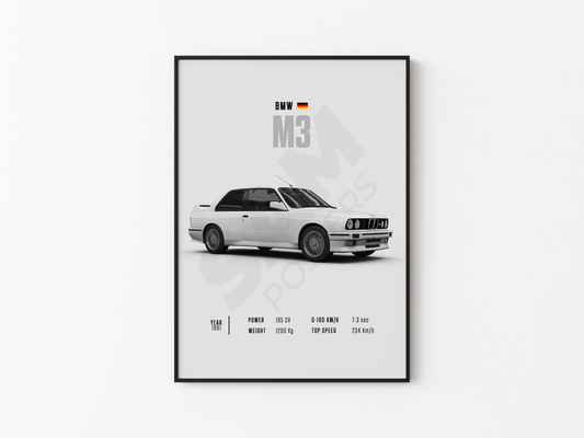 BMW M3 1991 Poster