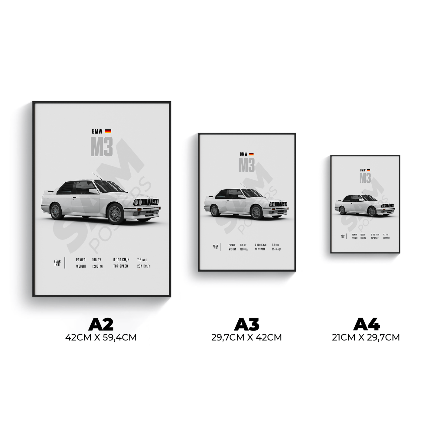 BMW M3 1991 Poster