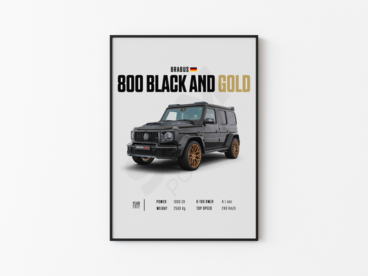 Brabus 800 Black & Gold Poster