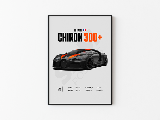 Bugatti Chiron 300+ Poster