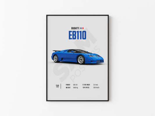 Bugatti EB110 Poster