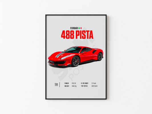 Ferrari 488 Pista Poster