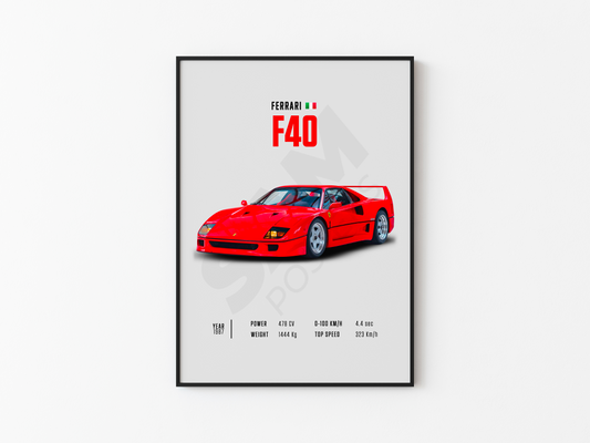 Ferrari F40 Poster