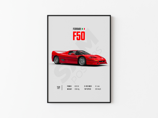 Ferrari F50 Poster