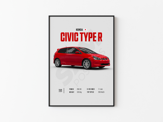 Honda Civic Type R 2004 Poster