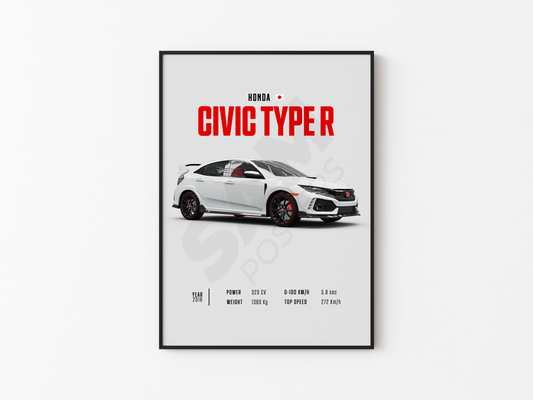 Honda Civic Type R 2018 Poster