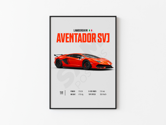 Lamborghini Aventador SVJ Poster