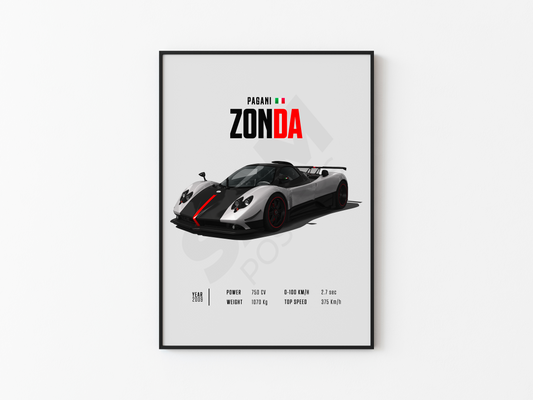 Pagani Zonda Poster