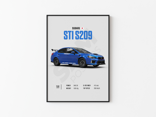 Subaru STI S209 Poster