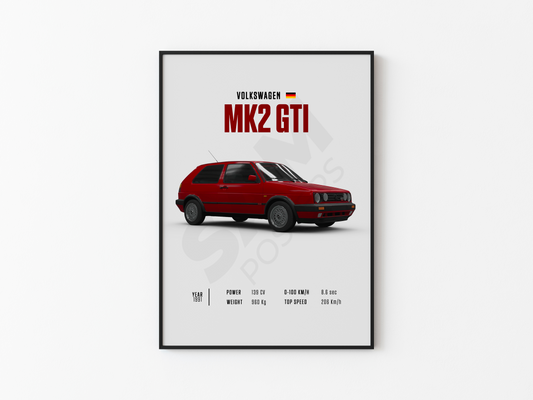 Volkswagen MK2 GTI Poster